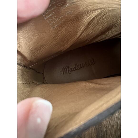 MADEWELL Women’s Brown Croc Embossed Leather Katie Lugsole Boots Shoes - Picture 11 of 14